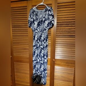 WestLoop Blue and White Floral Maxi Dress